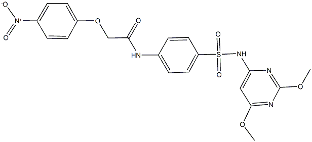 N-(4-{[(2,6-dimethoxypyrimidin-4-yl)amino]sulfonyl}phenyl)-2-{4-nitrophenoxy}acetamide Struktur