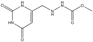 methyl 2-[(2,6-dioxo-1,2,3,6-tetrahydro-4-pyrimidinyl)methyl]hydrazinecarboxylate Struktur