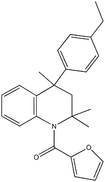 4-(4-ethylphenyl)-1-(2-furoyl)-2,2,4-trimethyl-1,2,3,4-tetrahydroquinoline Struktur