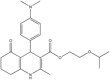 2-isopropoxyethyl 4-[4-(dimethylamino)phenyl]-2-methyl-5-oxo-1,4,5,6,7,8-hexahydro-3-quinolinecarboxylate Struktur