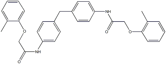 2-(2-methylphenoxy)-N-[4-(4-{[(2-methylphenoxy)acetyl]amino}benzyl)phenyl]acetamide Struktur