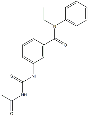 3-{[(acetylamino)carbothioyl]amino}-N-ethyl-N-phenylbenzamide Struktur