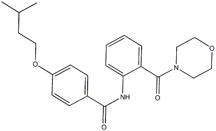 4-(isopentyloxy)-N-[2-(4-morpholinylcarbonyl)phenyl]benzamide Struktur