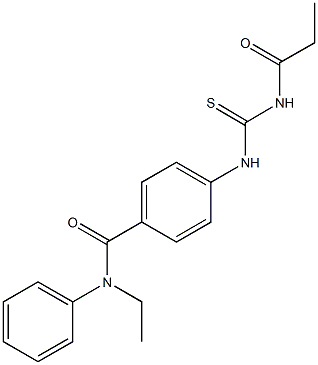 N-ethyl-N-phenyl-4-{[(propionylamino)carbothioyl]amino}benzamide Struktur