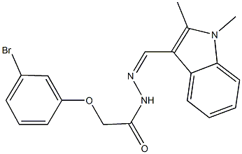 2-(3-bromophenoxy)-N'-[(1,2-dimethyl-1H-indol-3-yl)methylene]acetohydrazide Struktur