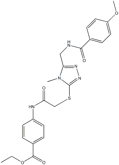 ethyl 4-({[(5-{[(4-methoxybenzoyl)amino]methyl}-4-methyl-4H-1,2,4-triazol-3-yl)sulfanyl]acetyl}amino)benzoate Struktur