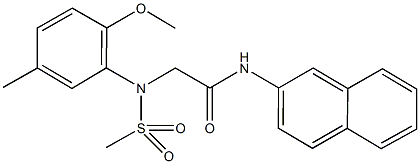 2-[2-methoxy-5-methyl(methylsulfonyl)anilino]-N-(2-naphthyl)acetamide Struktur