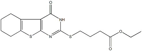 ethyl 4-[(4-oxo-3,4,5,6,7,8-hexahydro[1]benzothieno[2,3-d]pyrimidin-2-yl)sulfanyl]butanoate Struktur