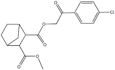 2-[2-(4-chlorophenyl)-2-oxoethyl] 3-methyl bicyclo[2.2.1]heptane-2,3-dicarboxylate Struktur