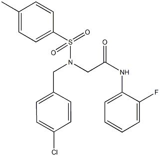 2-{(4-chlorobenzyl)[(4-methylphenyl)sulfonyl]amino}-N-(2-fluorophenyl)acetamide Struktur