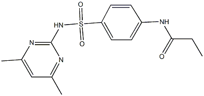 N-(4-{[(4,6-dimethyl-2-pyrimidinyl)amino]sulfonyl}phenyl)propanamide Struktur