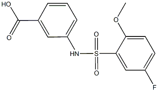 3-{[(5-fluoro-2-methoxyphenyl)sulfonyl]amino}benzoic acid Struktur