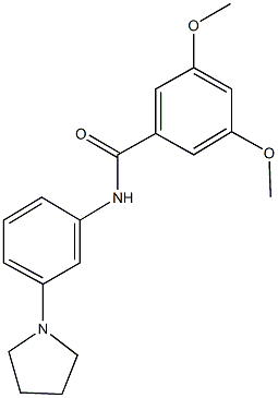 3,5-dimethoxy-N-[3-(1-pyrrolidinyl)phenyl]benzamide Struktur