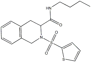 N-butyl-2-(2-thienylsulfonyl)-1,2,3,4-tetrahydro-3-isoquinolinecarboxamide Struktur