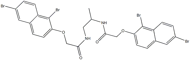 2-[(1,6-dibromo-2-naphthyl)oxy]-N-[2-({[(1,6-dibromo-2-naphthyl)oxy]acetyl}amino)-1-methylethyl]acetamide Struktur