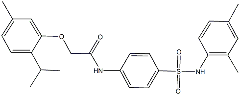 N-{4-[(2,4-dimethylanilino)sulfonyl]phenyl}-2-(2-isopropyl-5-methylphenoxy)acetamide Struktur