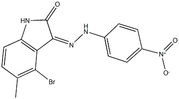 4-bromo-5-methyl-1H-indole-2,3-dione 3-({4-nitrophenyl}hydrazone) Struktur