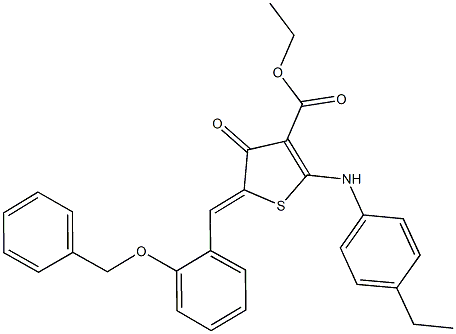 ethyl 5-[2-(benzyloxy)benzylidene]-2-(4-ethylanilino)-4-oxo-4,5-dihydro-3-thiophenecarboxylate Struktur