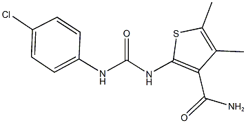 2-{[(4-chloroanilino)carbonyl]amino}-4,5-dimethylthiophene-3-carboxamide Struktur