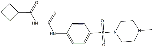 N-(cyclobutylcarbonyl)-N'-{4-[(4-methyl-1-piperazinyl)sulfonyl]phenyl}thiourea Struktur