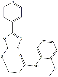 N-(2-methoxyphenyl)-3-{[5-(4-pyridinyl)-1,3,4-oxadiazol-2-yl]sulfanyl}propanamide Struktur