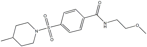 N-(2-methoxyethyl)-4-[(4-methyl-1-piperidinyl)sulfonyl]benzamide Struktur