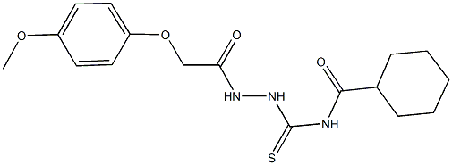 N-({2-[(4-methoxyphenoxy)acetyl]hydrazino}carbothioyl)cyclohexanecarboxamide Struktur