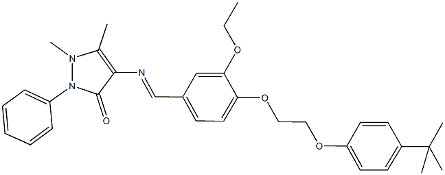 4-({4-[2-(4-tert-butylphenoxy)ethoxy]-3-ethoxybenzylidene}amino)-1,5-dimethyl-2-phenyl-1,2-dihydro-3H-pyrazol-3-one Struktur