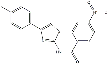 N-[4-(2,4-dimethylphenyl)-1,3-thiazol-2-yl]-4-nitrobenzamide Struktur