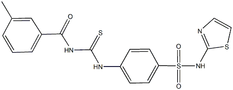 4-({[(3-methylbenzoyl)amino]carbothioyl}amino)-N-(1,3-thiazol-2-yl)benzenesulfonamide Struktur