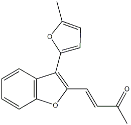 4-[3-(5-methyl-2-furyl)-1-benzofuran-2-yl]-3-buten-2-one Struktur