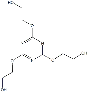 2-{[4,6-bis(2-hydroxyethoxy)-1,3,5-triazin-2-yl]oxy}ethanol Struktur