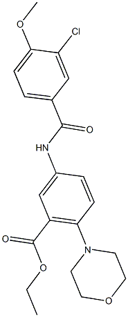 ethyl 5-[(3-chloro-4-methoxybenzoyl)amino]-2-(4-morpholinyl)benzoate Struktur