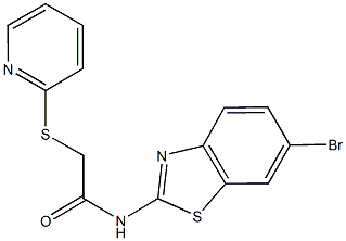 N-(6-bromo-1,3-benzothiazol-2-yl)-2-(2-pyridinylsulfanyl)acetamide Struktur