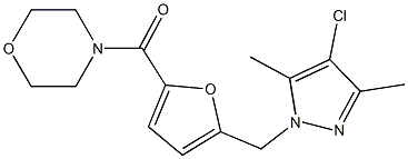 4-{5-[(4-chloro-3,5-dimethyl-1H-pyrazol-1-yl)methyl]-2-furoyl}morpholine Struktur