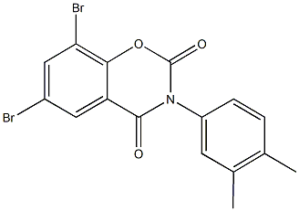 6,8-dibromo-3-(3,4-dimethylphenyl)-2H-1,3-benzoxazine-2,4(3H)-dione Struktur