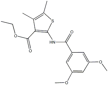 ethyl 2-[(3,5-dimethoxybenzoyl)amino]-4,5-dimethylthiophene-3-carboxylate Struktur