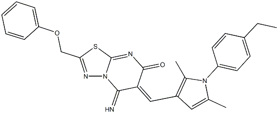 6-{[1-(4-ethylphenyl)-2,5-dimethyl-1H-pyrrol-3-yl]methylene}-5-imino-2-(phenoxymethyl)-5,6-dihydro-7H-[1,3,4]thiadiazolo[3,2-a]pyrimidin-7-one Struktur