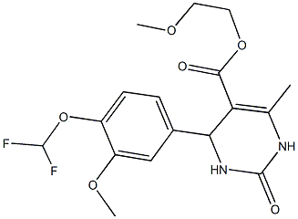 2-methoxyethyl 4-[4-(difluoromethoxy)-3-methoxyphenyl]-6-methyl-2-oxo-1,2,3,4-tetrahydro-5-pyrimidinecarboxylate Struktur