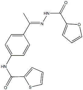 N-{4-[N-(2-furoyl)ethanehydrazonoyl]phenyl}-2-thiophenecarboxamide Struktur