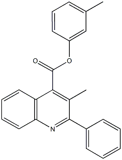 3-methylphenyl 3-methyl-2-phenyl-4-quinolinecarboxylate Struktur