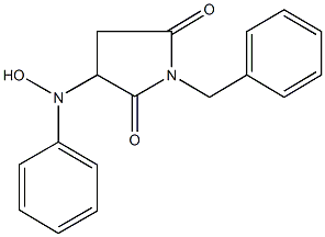 1-benzyl-3-(hydroxyanilino)-2,5-pyrrolidinedione Struktur