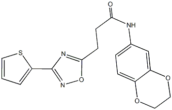 N-(2,3-dihydro-1,4-benzodioxin-6-yl)-3-[3-(2-thienyl)-1,2,4-oxadiazol-5-yl]propanamide Struktur