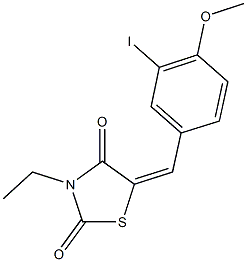 3-ethyl-5-(3-iodo-4-methoxybenzylidene)-1,3-thiazolidine-2,4-dione Struktur