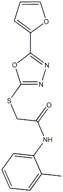 2-{[5-(2-furyl)-1,3,4-oxadiazol-2-yl]sulfanyl}-N-(2-methylphenyl)acetamide Struktur