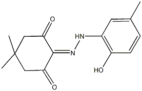 5,5-dimethylcyclohexane-1,2,3-trione 2-[(2-hydroxy-5-methylphenyl)hydrazone] Struktur