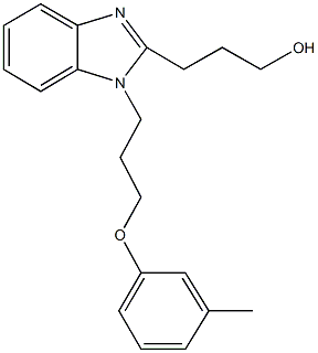 3-{1-[3-(3-methylphenoxy)propyl]-1H-benzimidazol-2-yl}-1-propanol Struktur