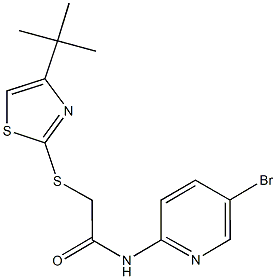 N-(5-bromo-2-pyridinyl)-2-[(4-tert-butyl-1,3-thiazol-2-yl)sulfanyl]acetamide Struktur