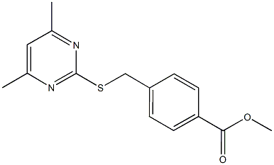 methyl 4-{[(4,6-dimethyl-2-pyrimidinyl)sulfanyl]methyl}benzoate Struktur