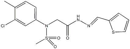 N-(3-chloro-4-methylphenyl)-N-{2-oxo-2-[2-(2-thienylmethylene)hydrazino]ethyl}methanesulfonamide Struktur